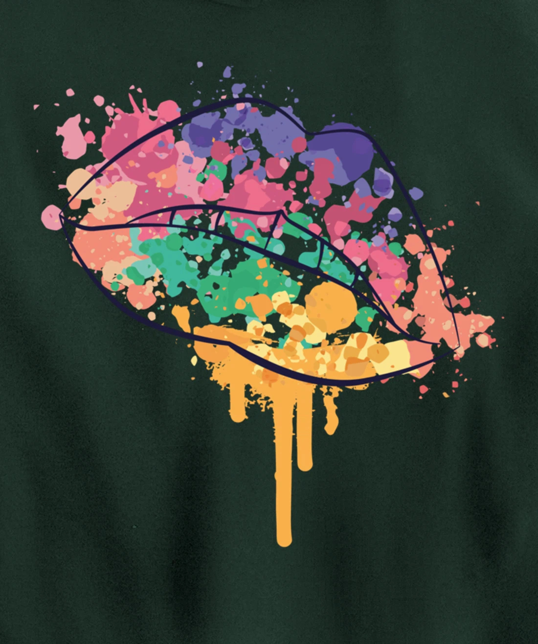 Mouth With Watercolor Stains Lips Watercolor Sunset Pullover Hoodie