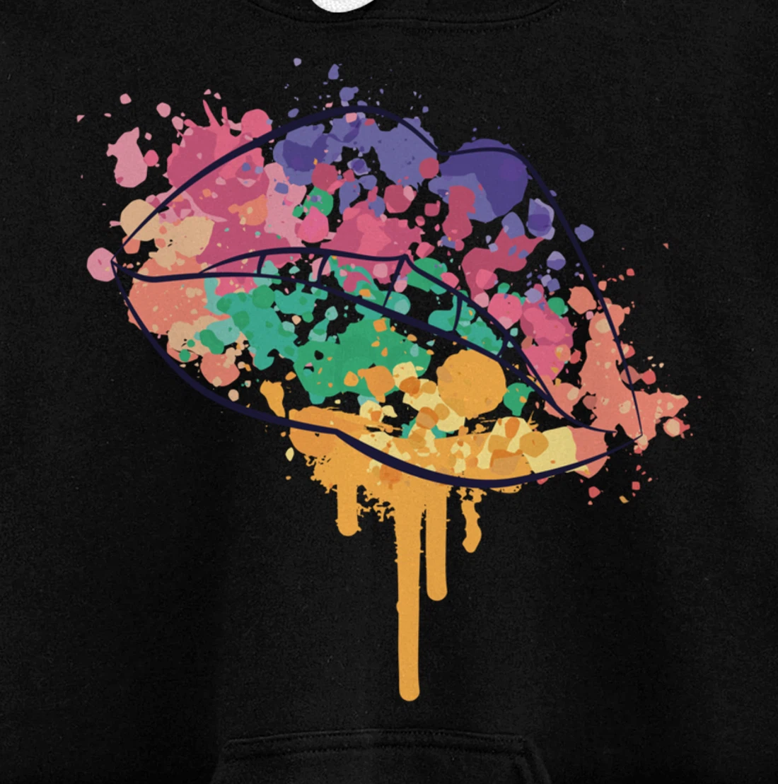 Mouth With Watercolor Stains Lips Watercolor Sunset Pullover Hoodie