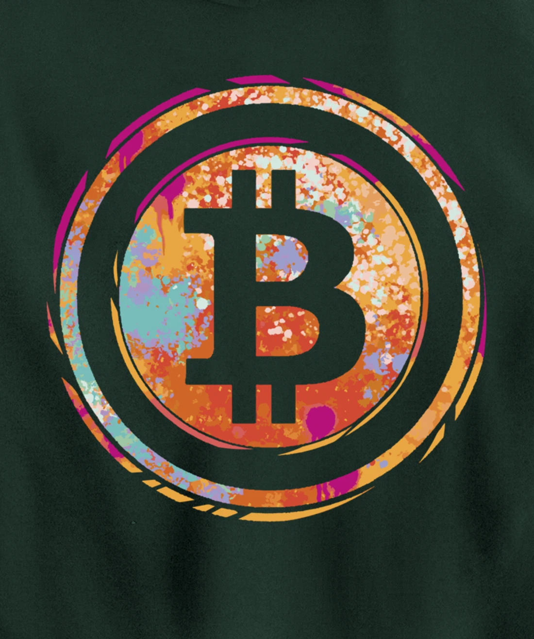 Bitcoin Symbol Watercolor BC Cryptocurrency Crypto Pullover Hoodie