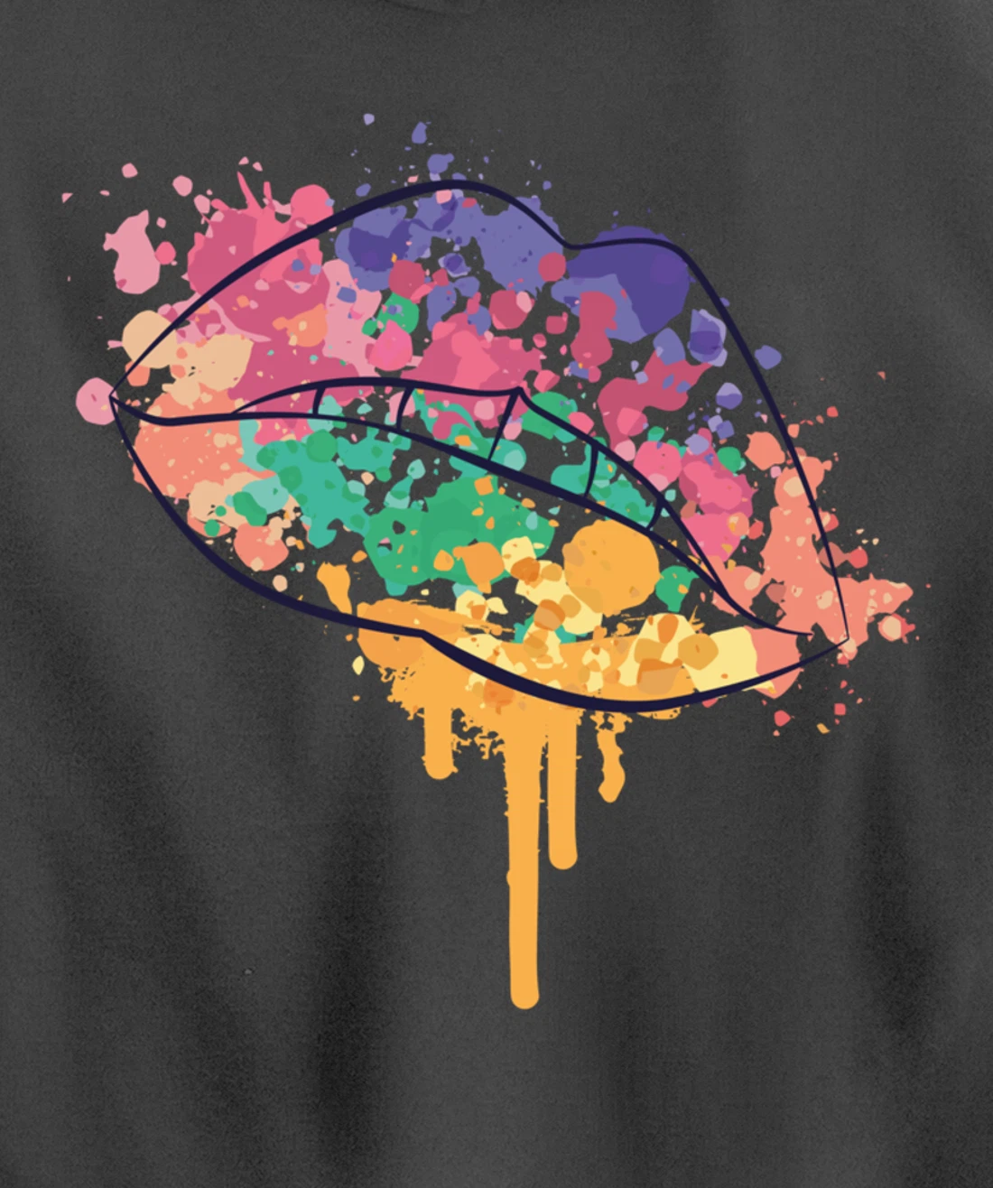 Mouth With Watercolor Stains Lips Watercolor Sunset Pullover Hoodie