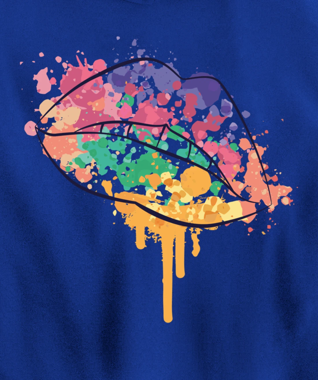 Mouth With Watercolor Stains Lips Watercolor Sunset Pullover Hoodie