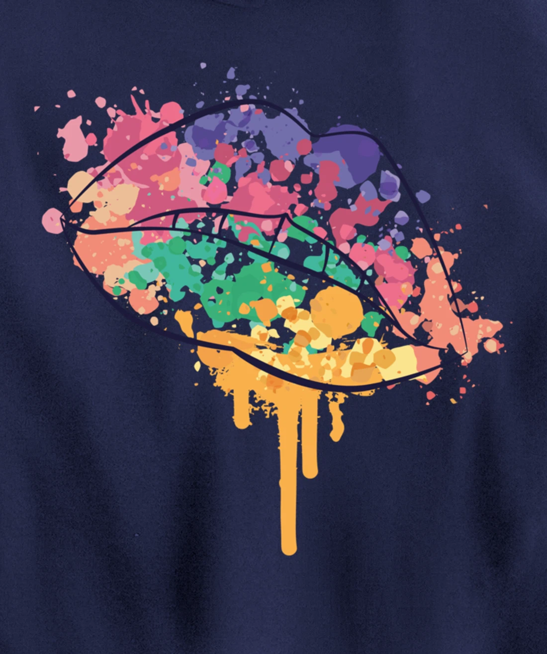 Mouth With Watercolor Stains Lips Watercolor Sunset Pullover Hoodie