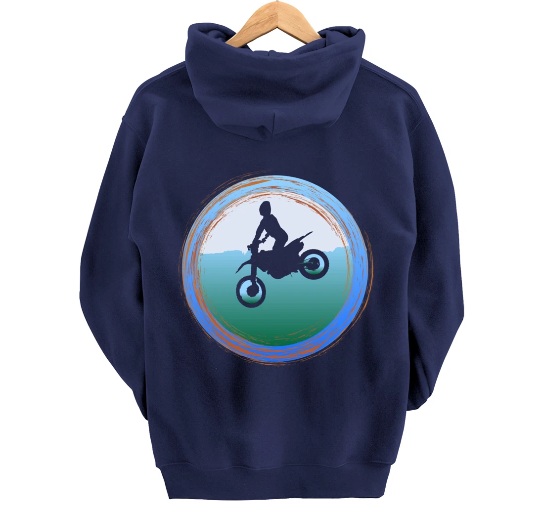 Dirt Bike with Rider Vintage Motocross Motorbike Leap Braaap Pullover Hoodie