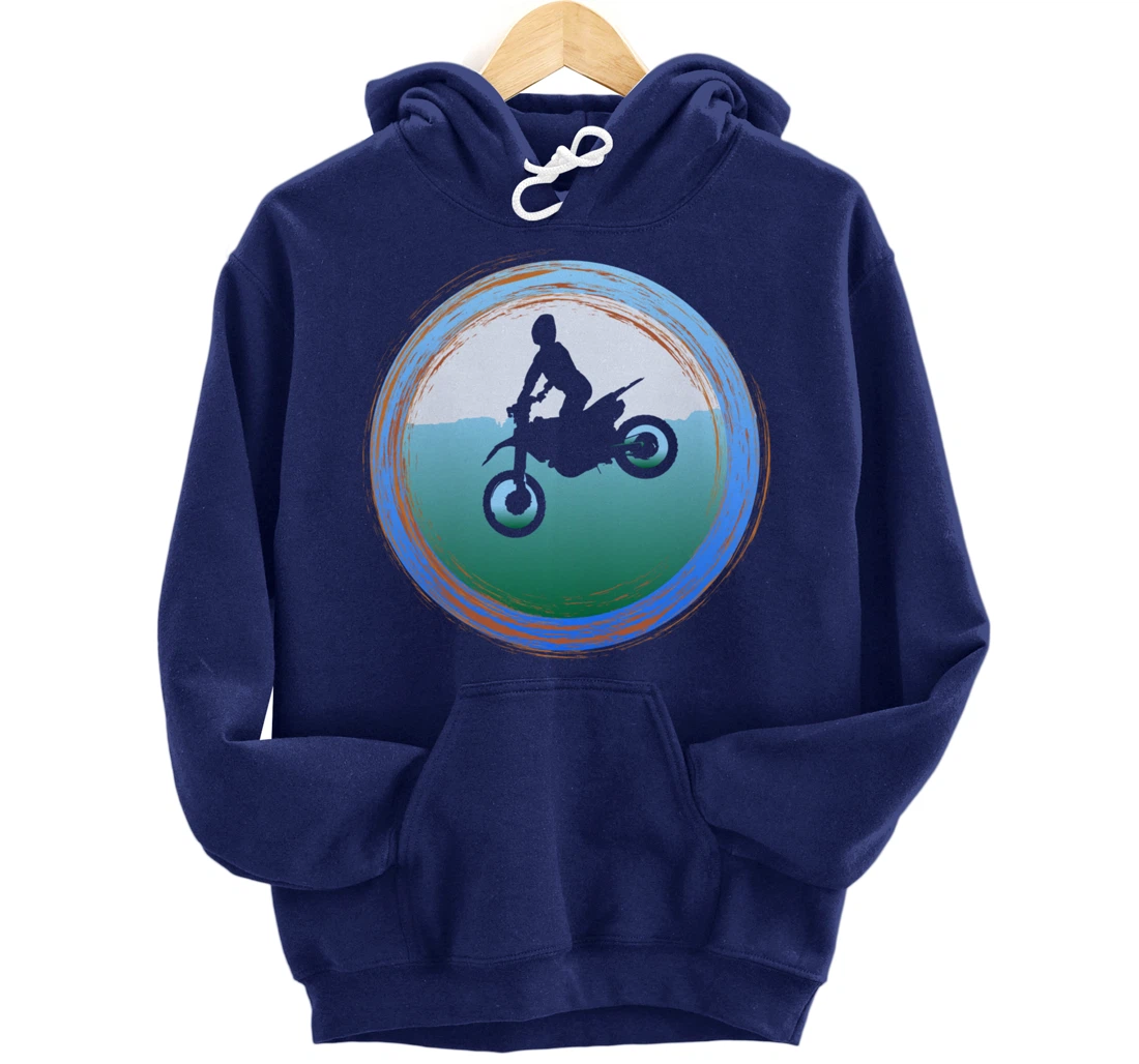 Dirt Bike with Rider Vintage Motocross Motorbike Leap Braaap Pullover Hoodie