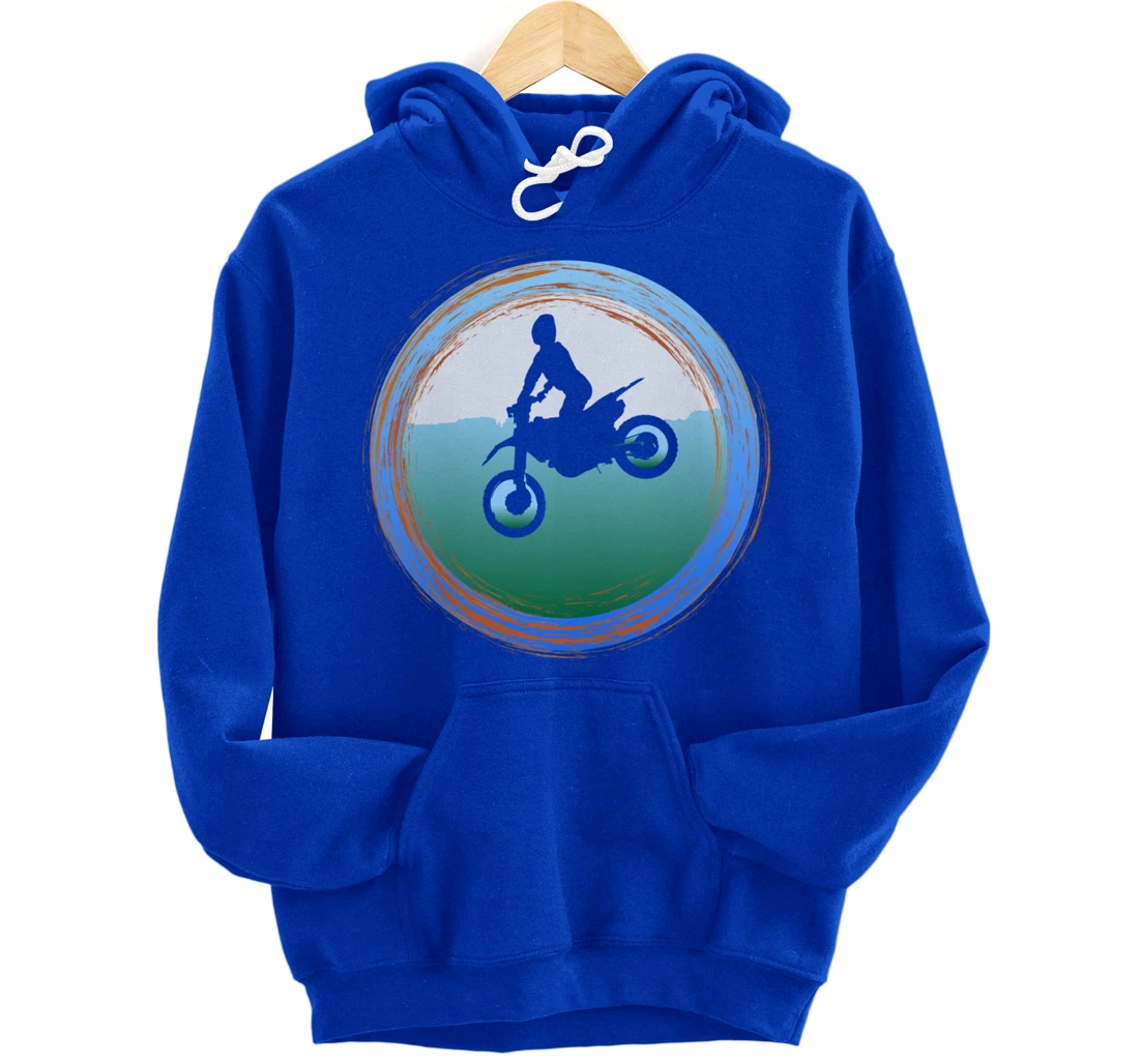Dirt Bike with Rider Vintage Motocross Motorbike Leap Braaap Pullover Hoodie