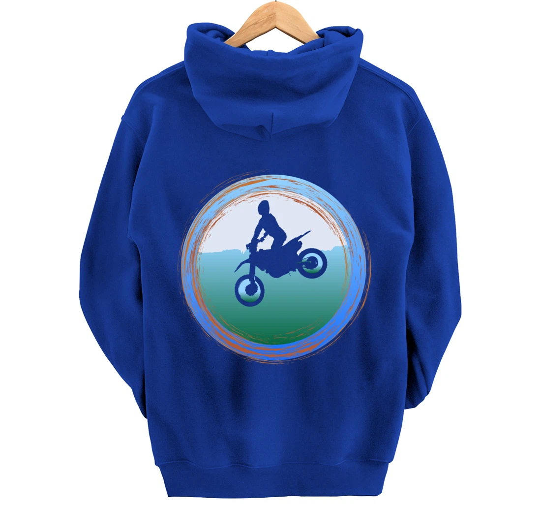 Dirt Bike with Rider Vintage Motocross Motorbike Leap Braaap Pullover Hoodie
