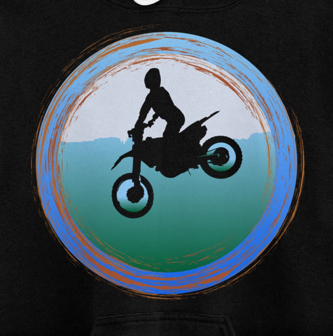 Dirt Bike with Rider Vintage Motocross Motorbike Leap Braaap Pullover Hoodie