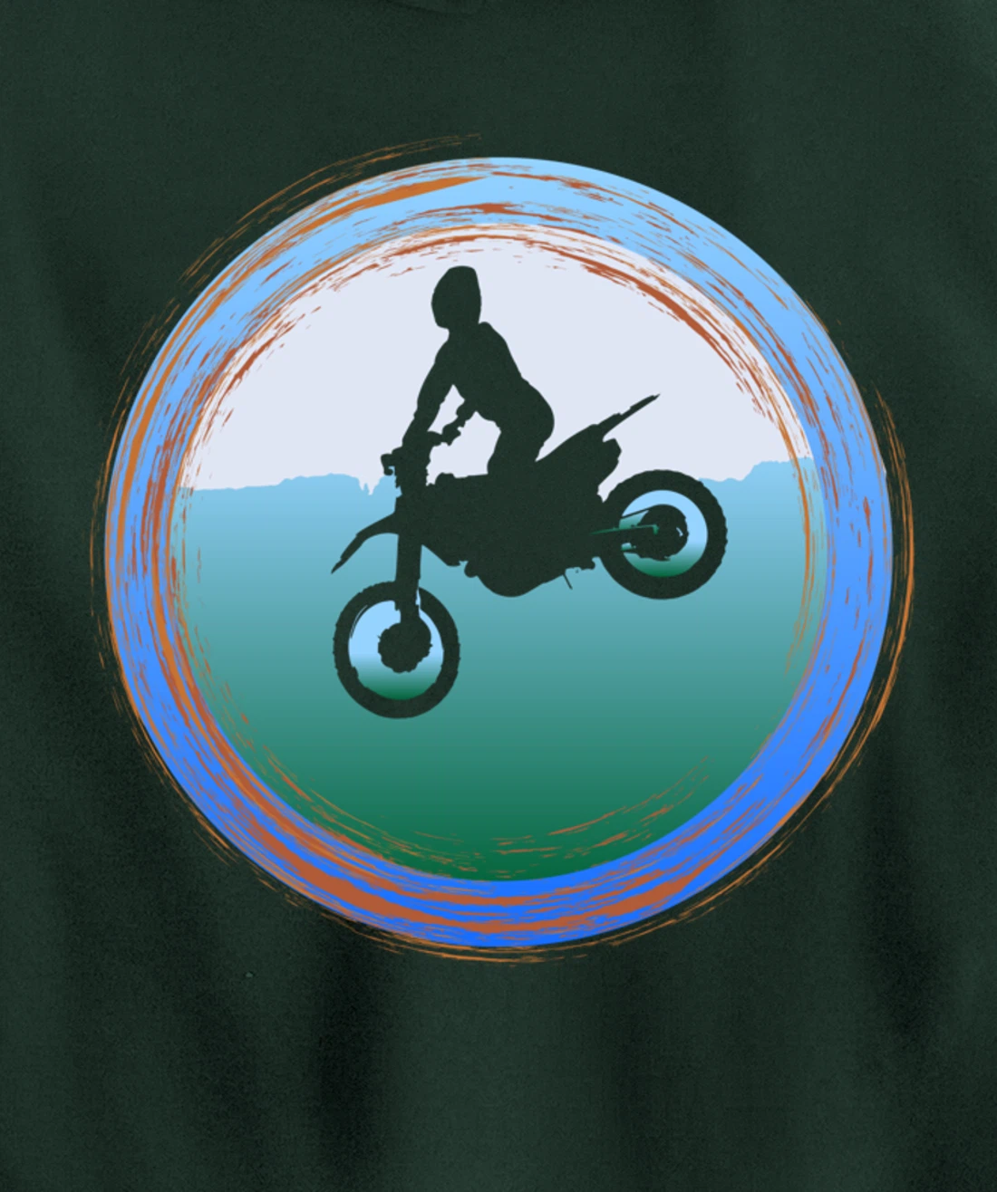 Dirt Bike with Rider Vintage Motocross Motorbike Leap Braaap Pullover Hoodie