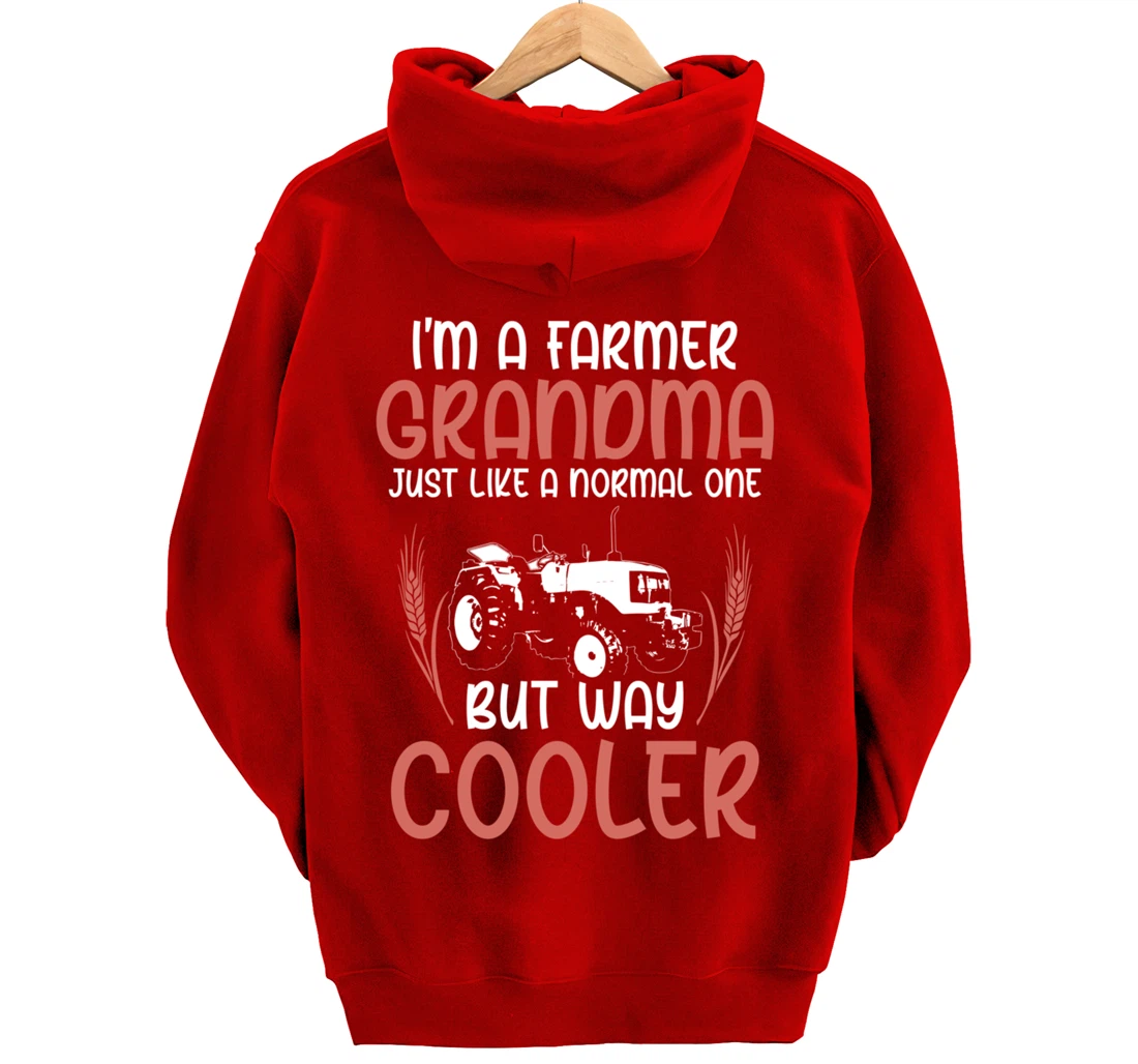 Funny Farming Lover Grandma Tractor Graphic for Women Farmer Pullover Hoodie