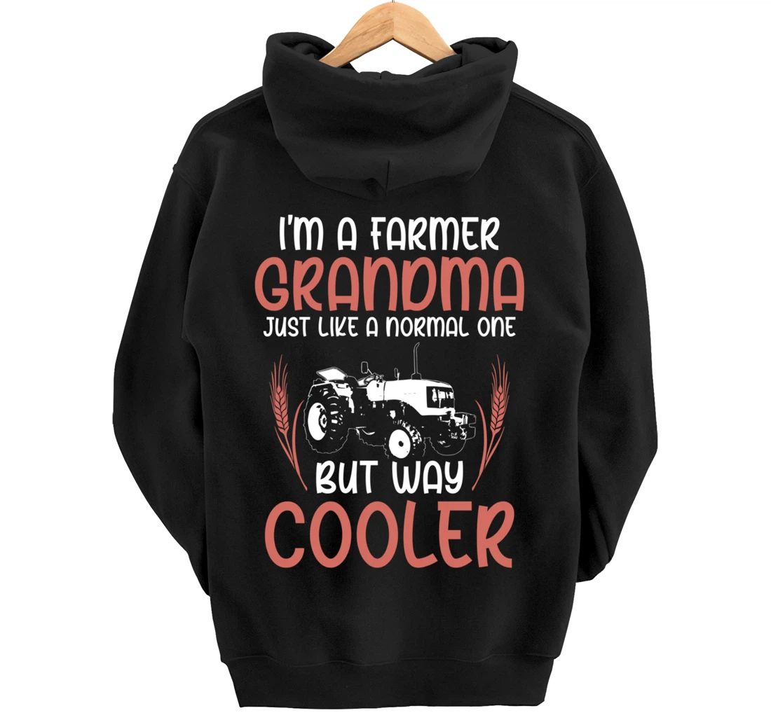 Funny Farming Lover Grandma Tractor Graphic for Women Farmer Pullover Hoodie