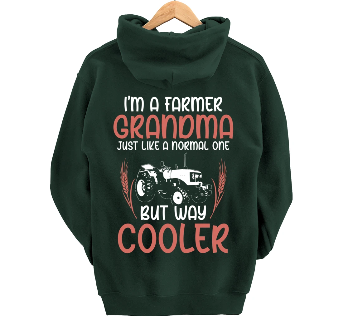 Funny Farming Lover Grandma Tractor Graphic for Women Farmer Pullover Hoodie
