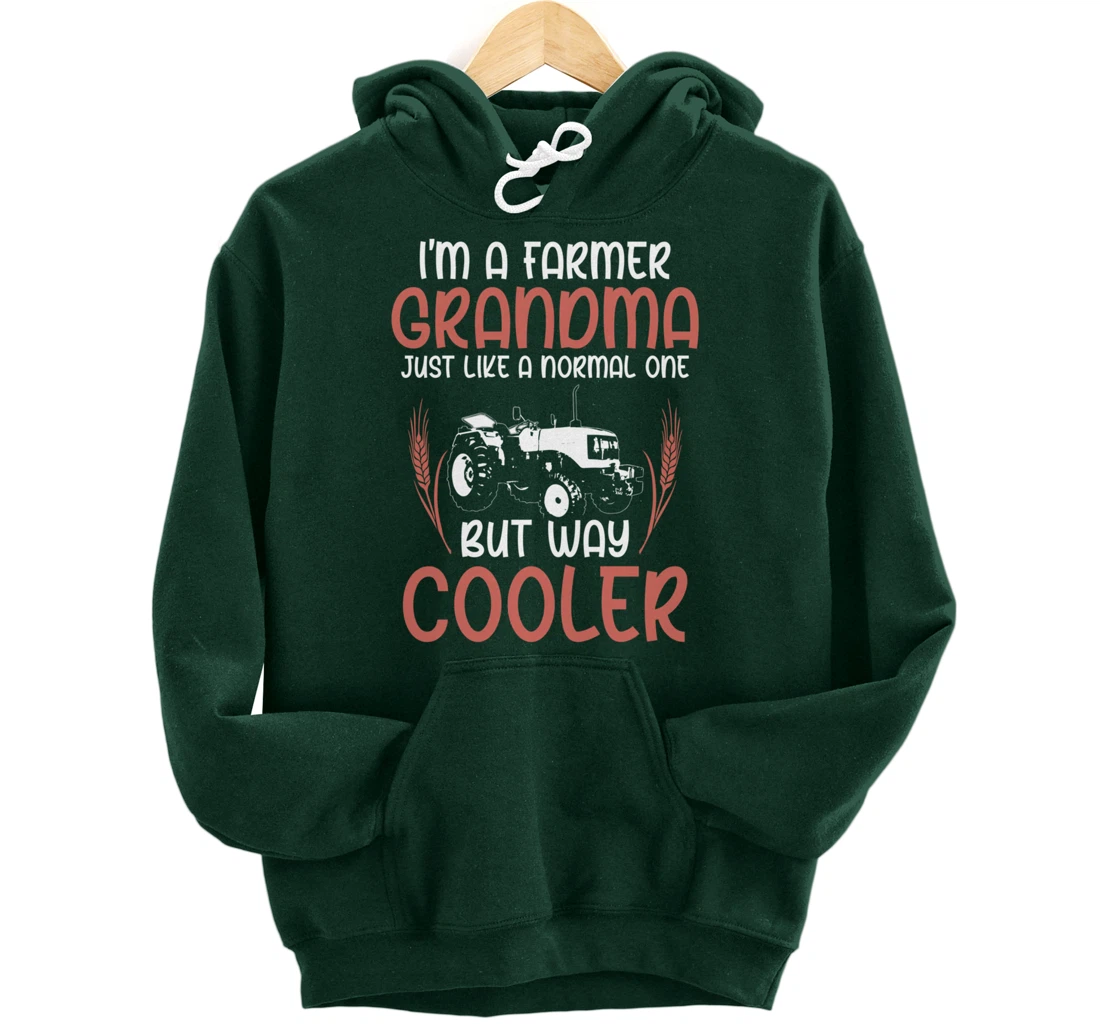 Funny Farming Lover Grandma Tractor Graphic for Women Farmer Pullover Hoodie