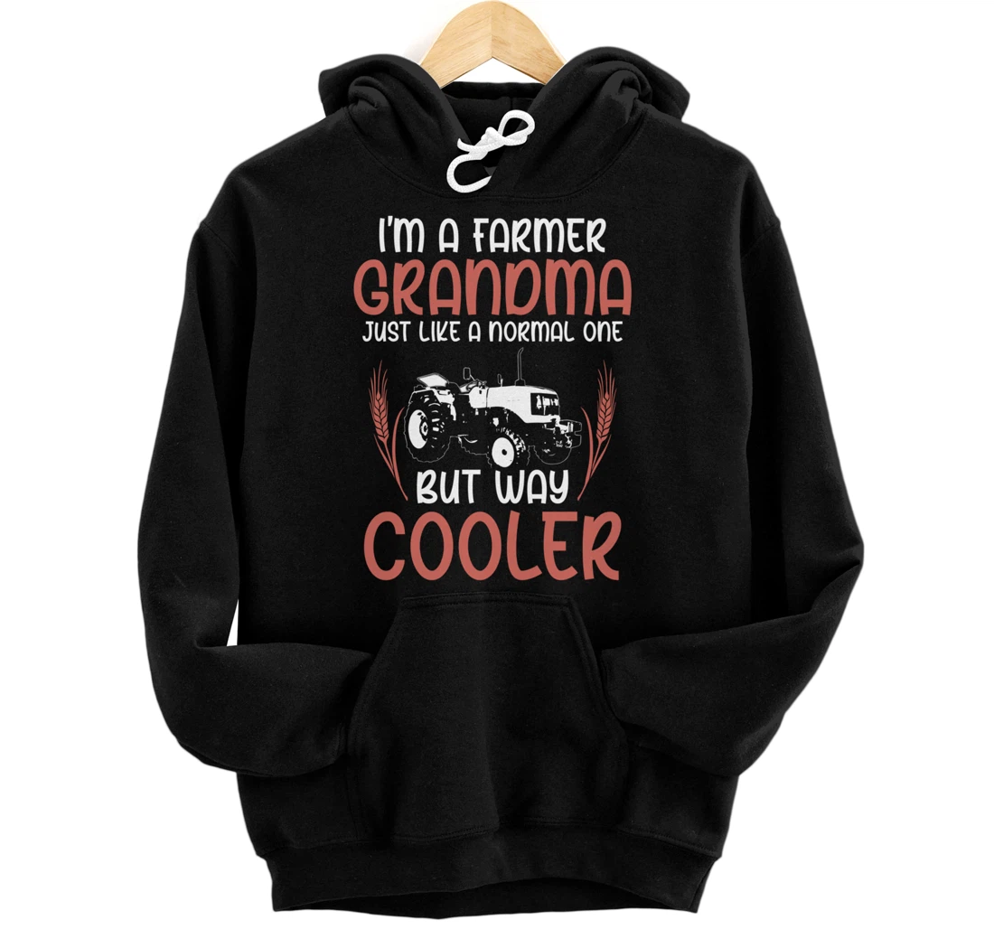 Funny Farming Lover Grandma Tractor Graphic for Women Farmer Pullover Hoodie
