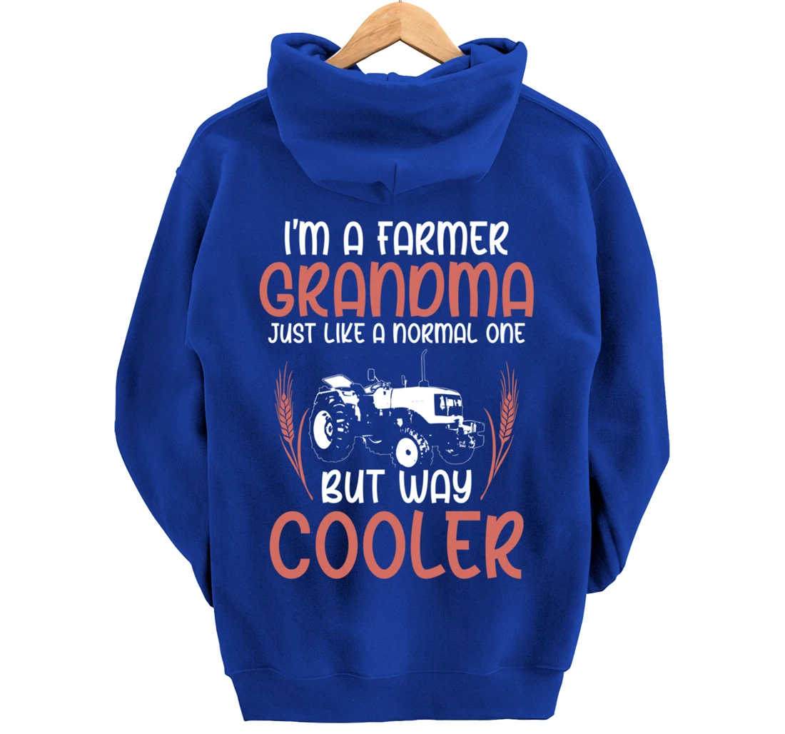 Funny Farming Lover Grandma Tractor Graphic for Women Farmer Pullover Hoodie