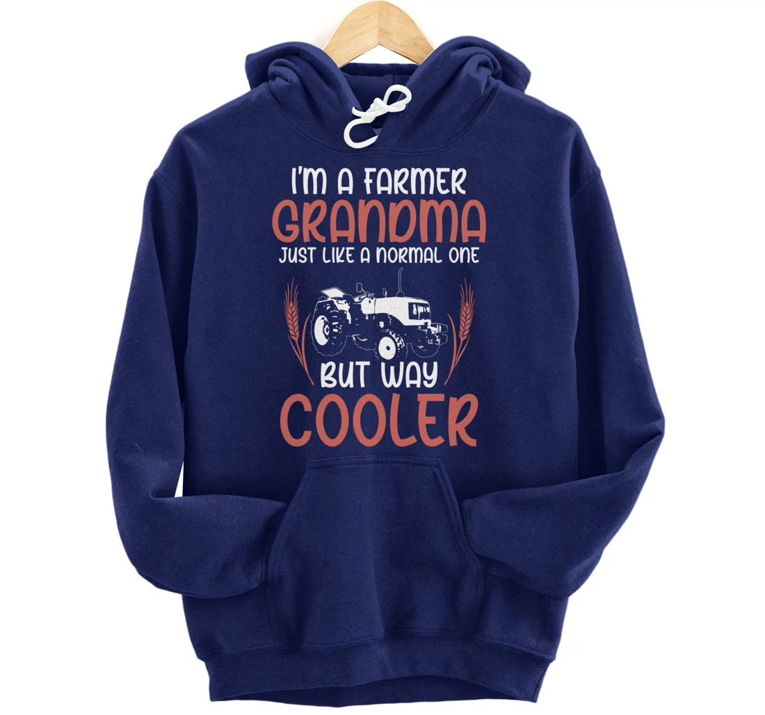 Funny Farming Lover Grandma Tractor Graphic for Women Farmer Pullover Hoodie