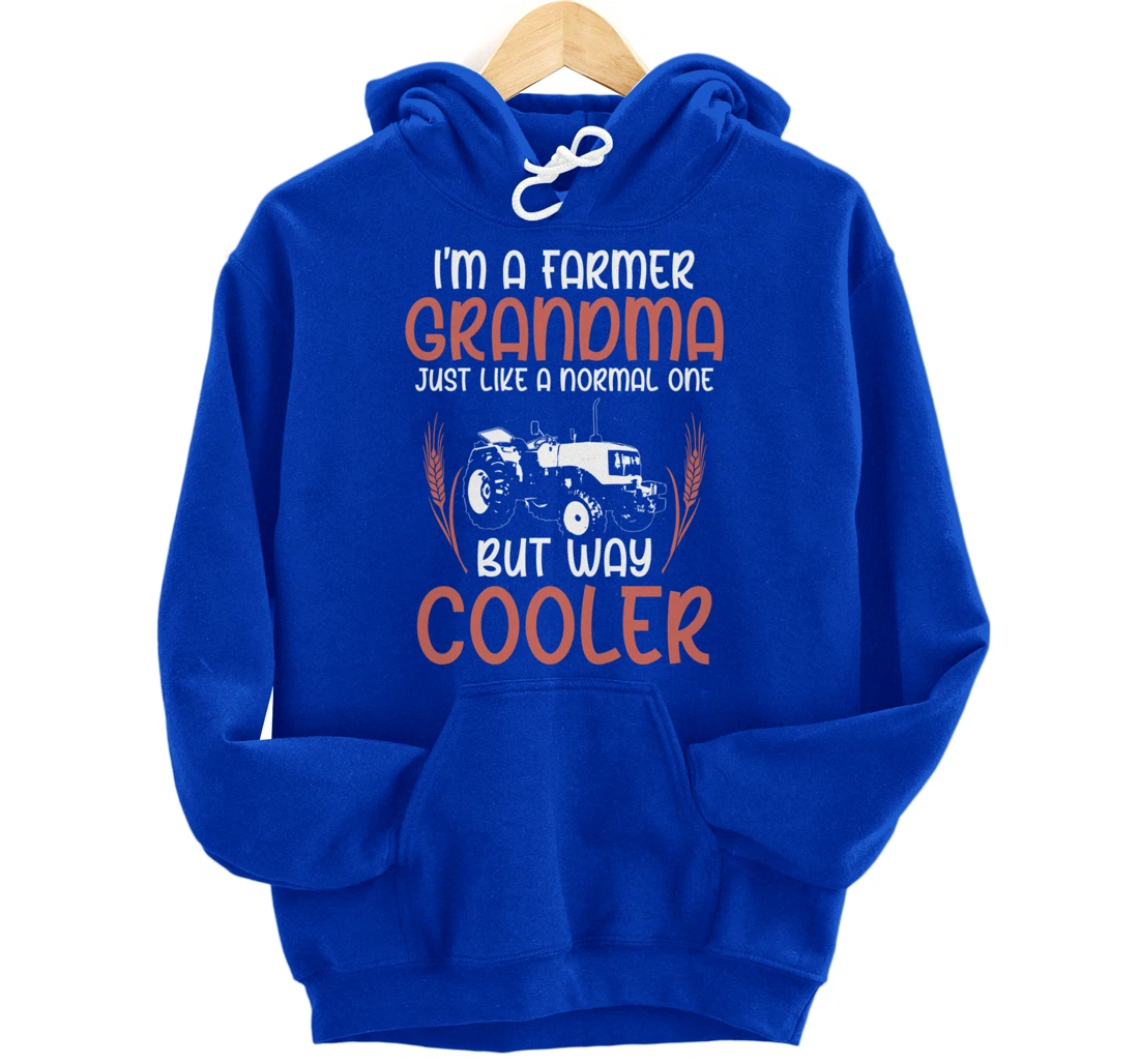 Funny Farming Lover Grandma Tractor Graphic for Women Farmer Pullover Hoodie
