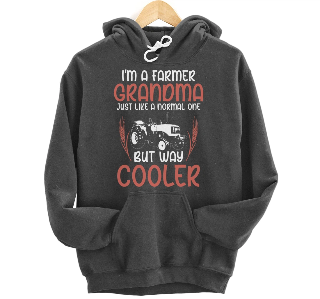Funny Farming Lover Grandma Tractor Graphic for Women Farmer Pullover Hoodie
