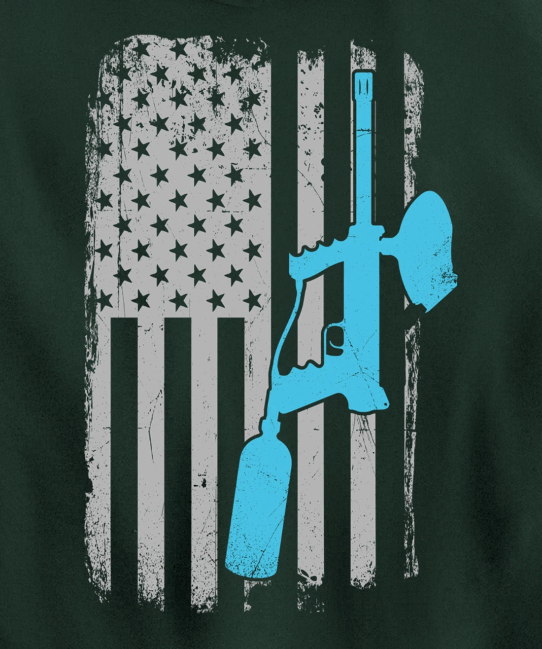 Paintballer - Vintage American Flag Paintball Player Pullover Hoodie