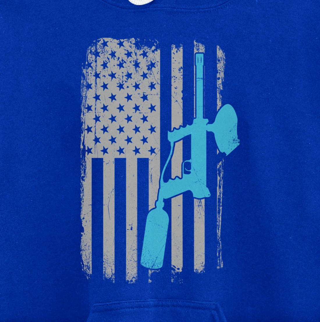Paintballer - Vintage American Flag Paintball Player Pullover Hoodie