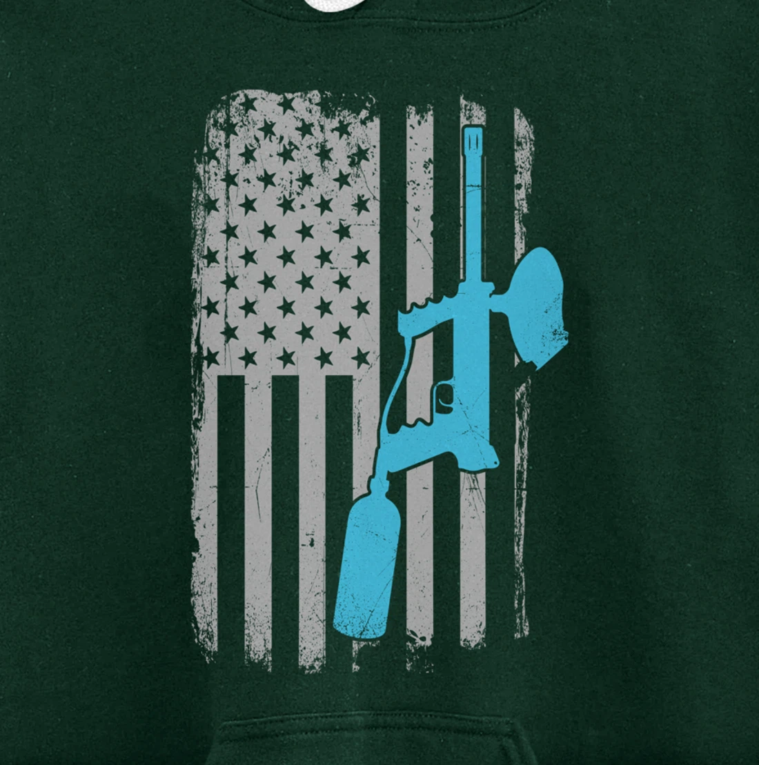 Paintballer - Vintage American Flag Paintball Player Pullover Hoodie