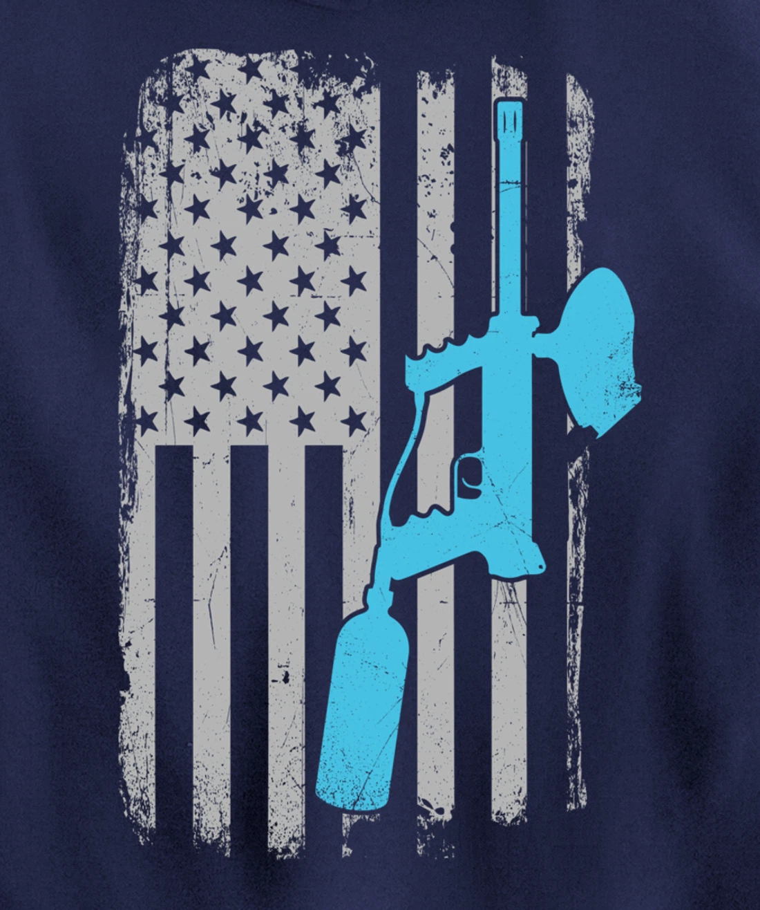 Paintballer - Vintage American Flag Paintball Player Pullover Hoodie