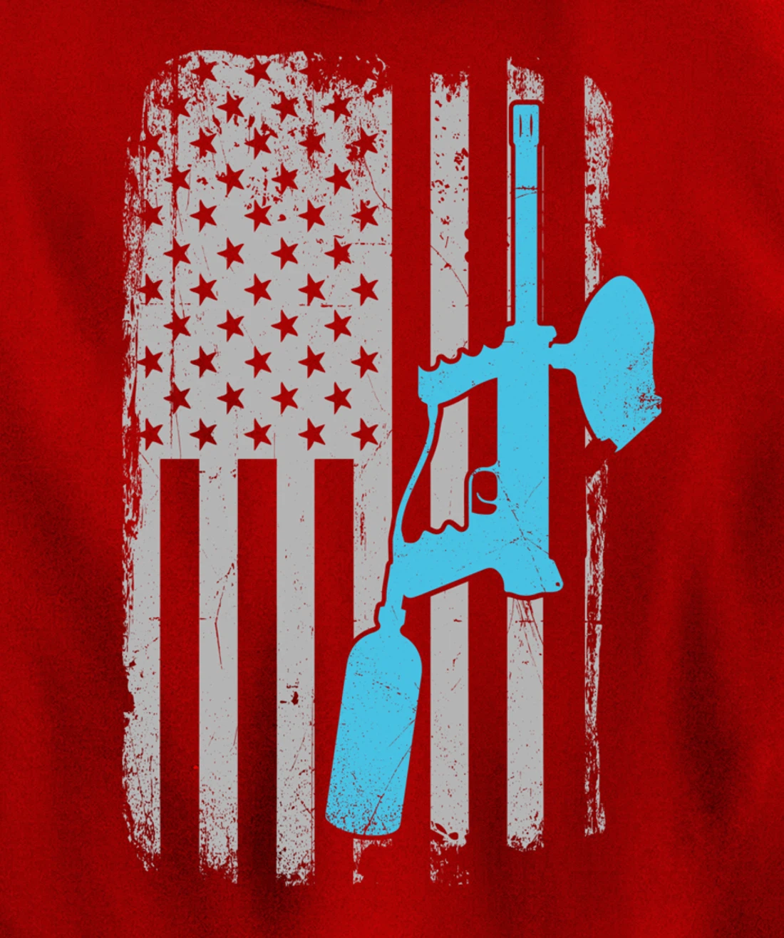 Paintballer - Vintage American Flag Paintball Player Pullover Hoodie