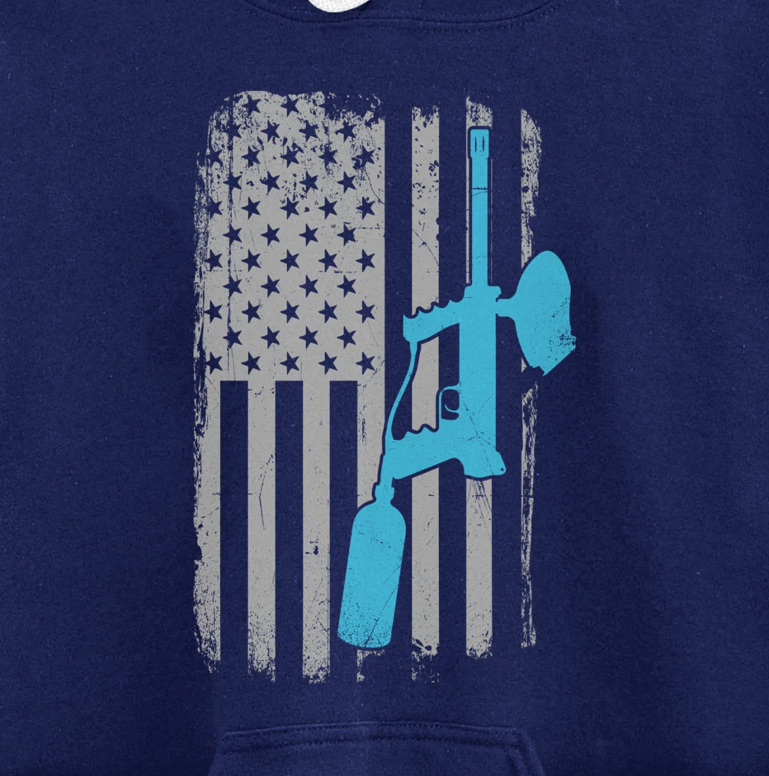 Paintballer - Vintage American Flag Paintball Player Pullover Hoodie