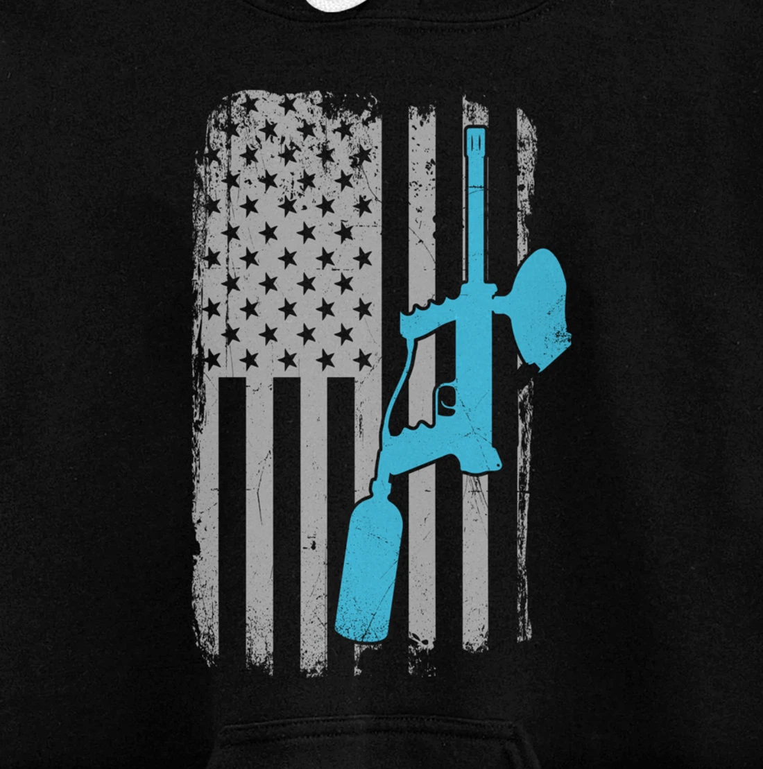 Paintballer - Vintage American Flag Paintball Player Pullover Hoodie