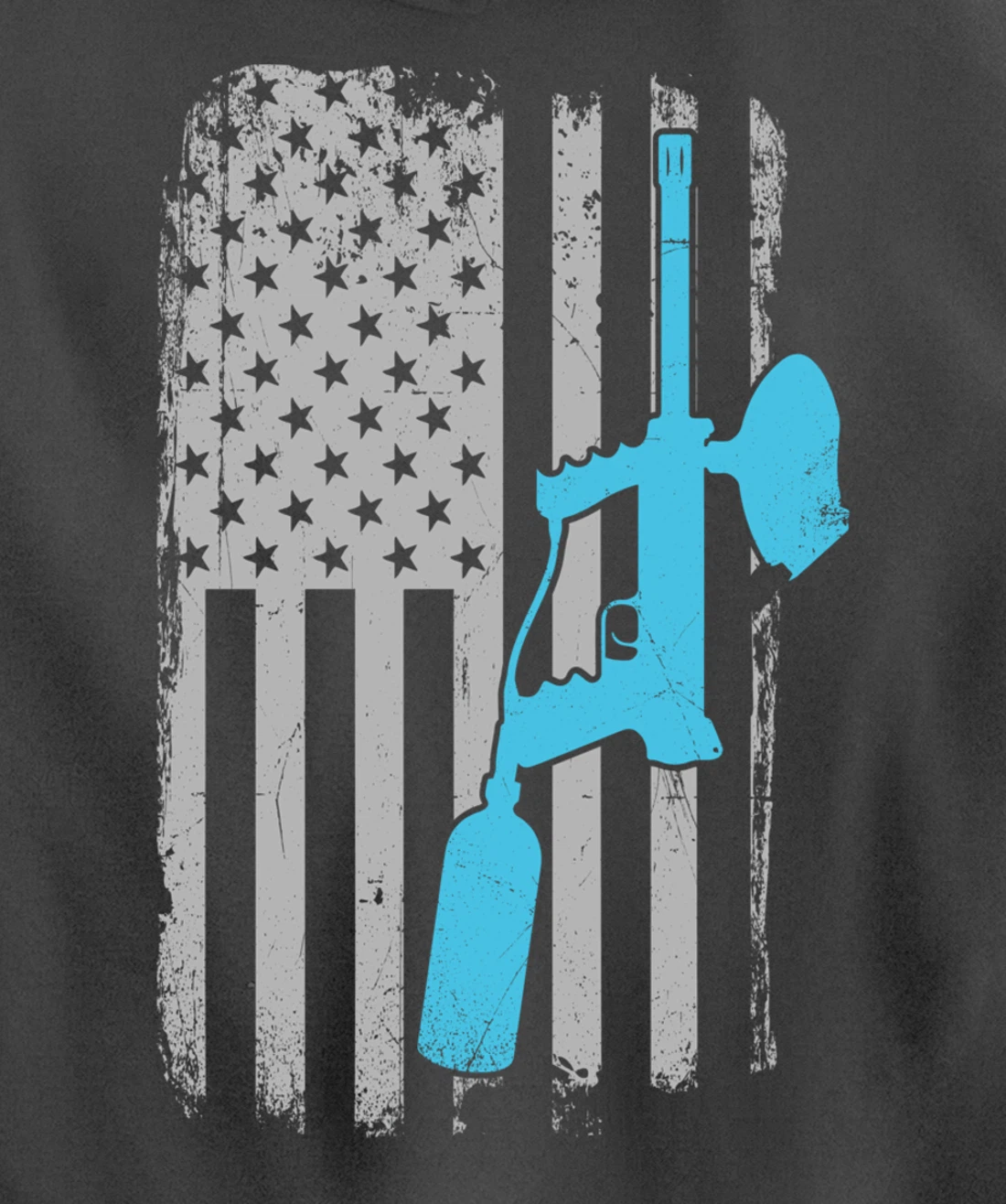 Paintballer - Vintage American Flag Paintball Player Pullover Hoodie