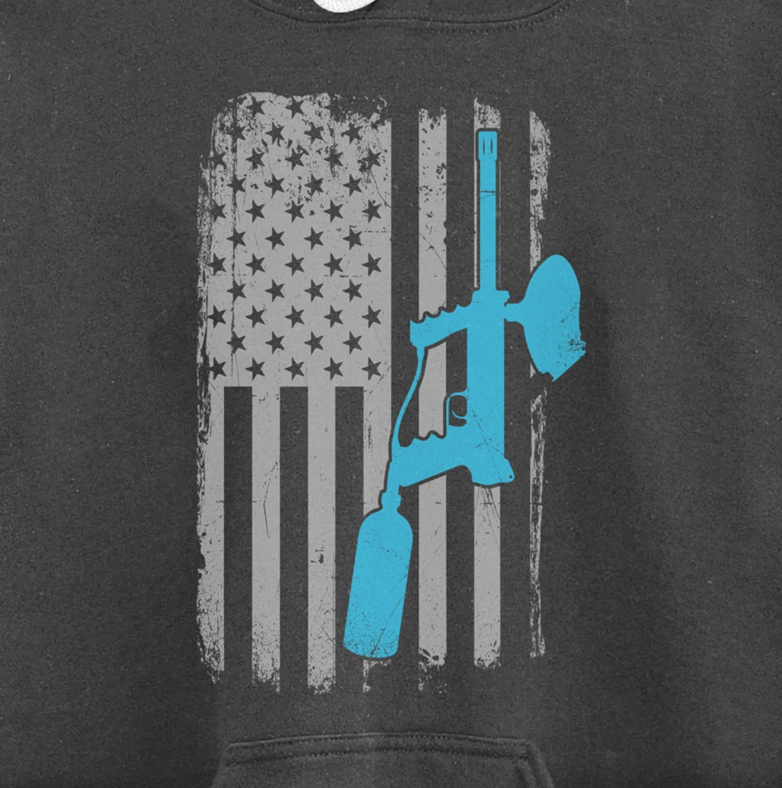 Paintballer - Vintage American Flag Paintball Player Pullover Hoodie