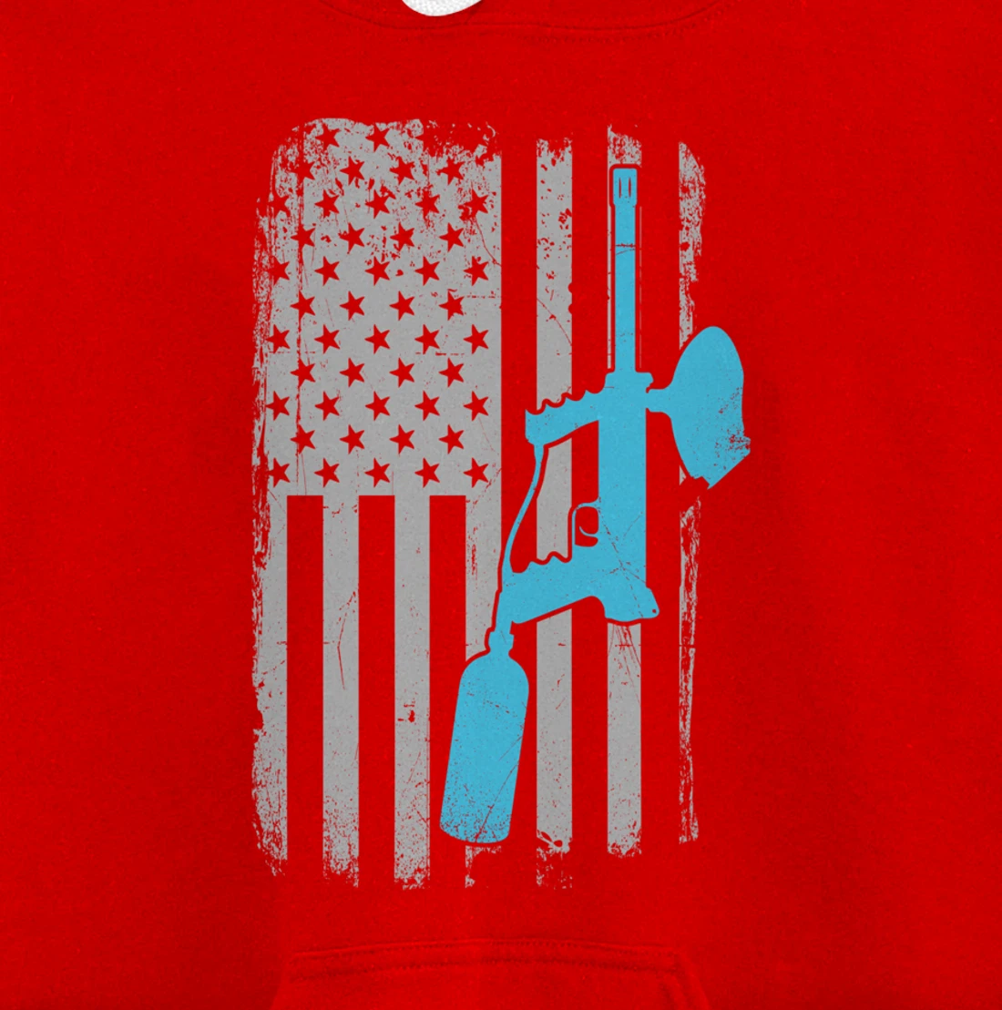 Paintballer - Vintage American Flag Paintball Player Pullover Hoodie