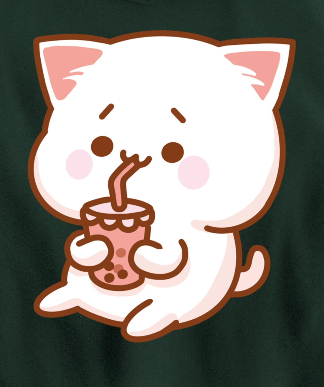 Kawaii Funny Japan Cat Boba Tea Japanese Anime Cat Pullover Hoodie