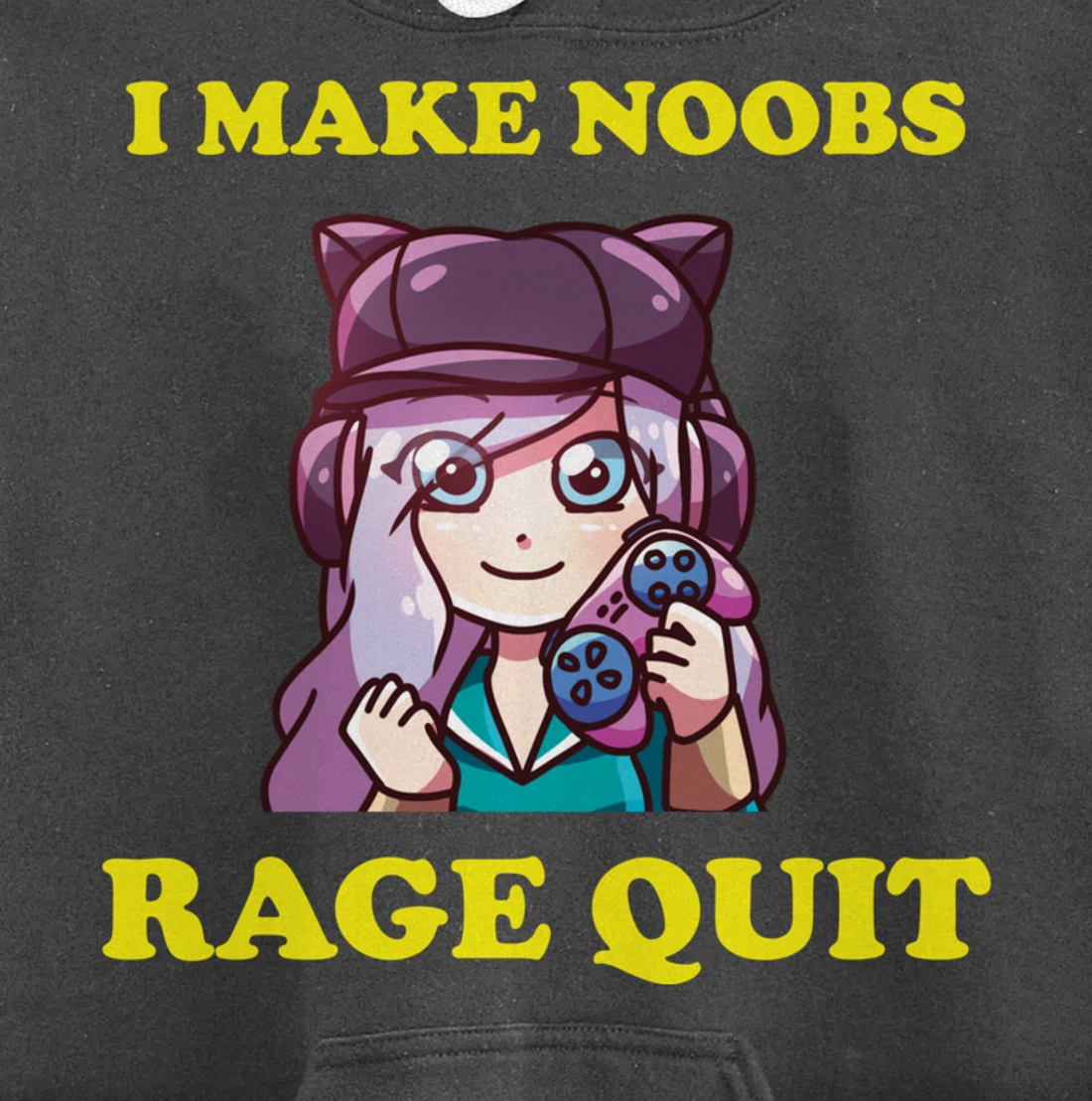 I Make Noobs Rage Quit Funny Boys Anime Girl Gamer Pullover Hoodie