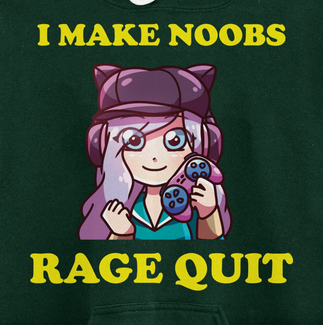 I Make Noobs Rage Quit Funny Boys Anime Girl Gamer Pullover Hoodie