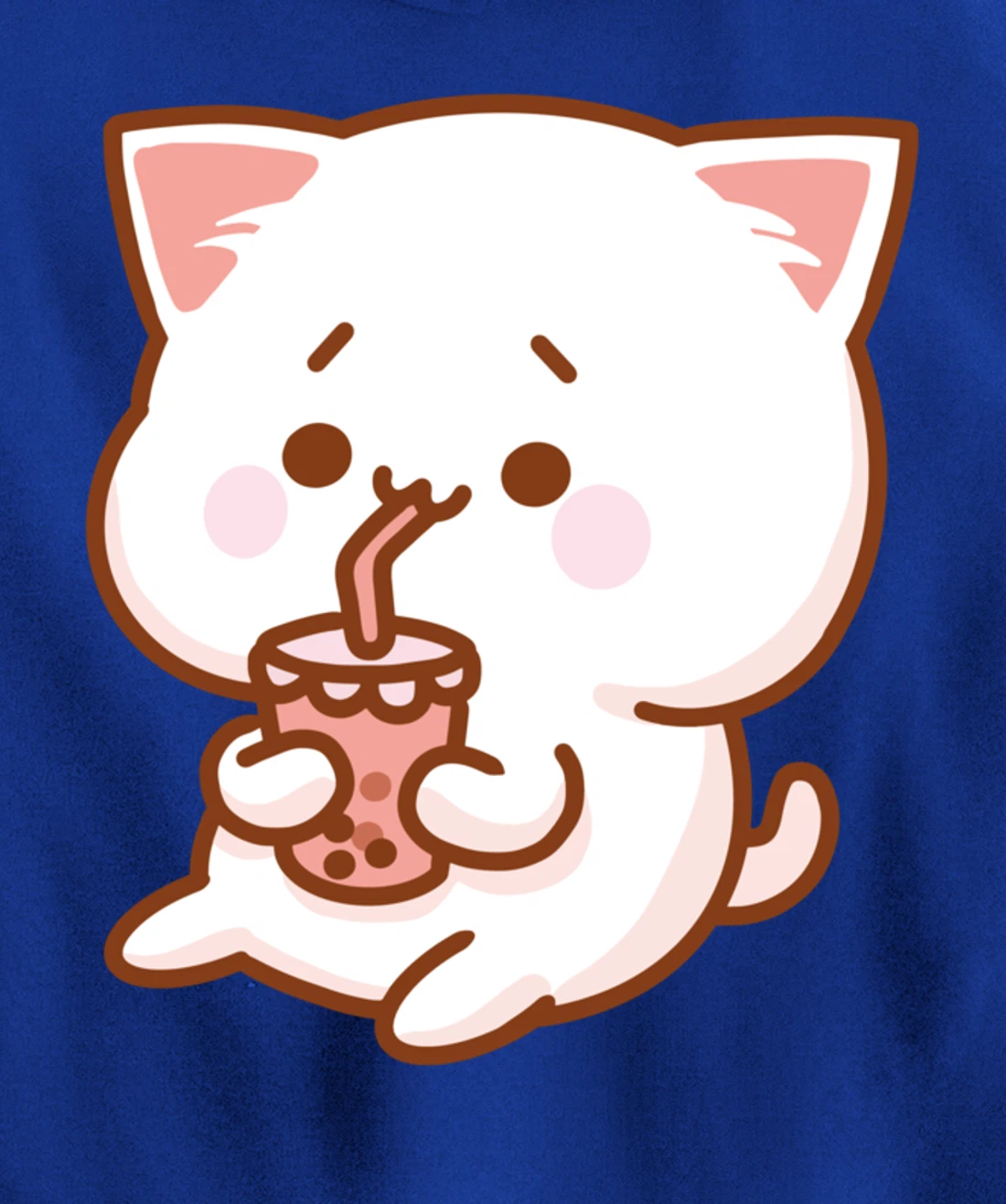 Kawaii Funny Japan Cat Boba Tea Japanese Anime Cat Pullover Hoodie