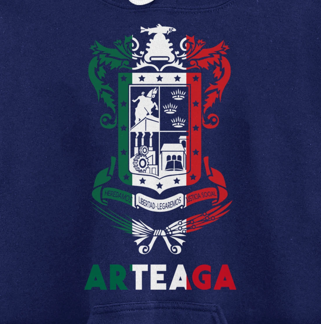 Arteaga Michoacan Mexico Escudo Y Lema Arte Emblem Merch Pullover Hoodie