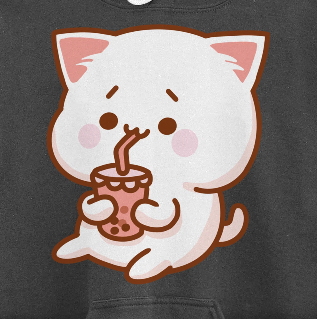 Kawaii Funny Japan Cat Boba Tea Japanese Anime Cat Pullover Hoodie
