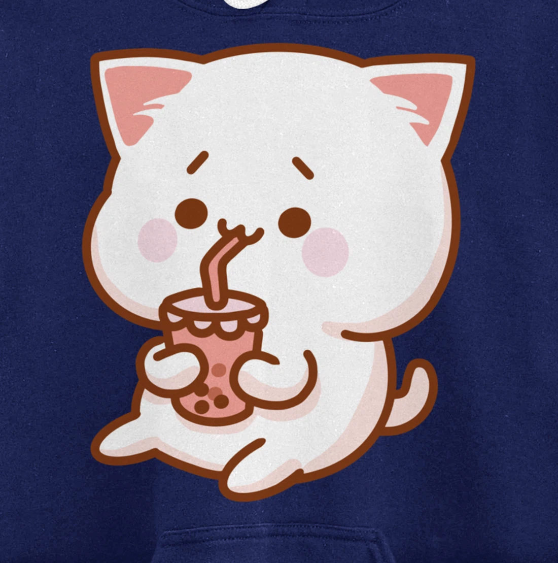 Kawaii Funny Japan Cat Boba Tea Japanese Anime Cat Pullover Hoodie