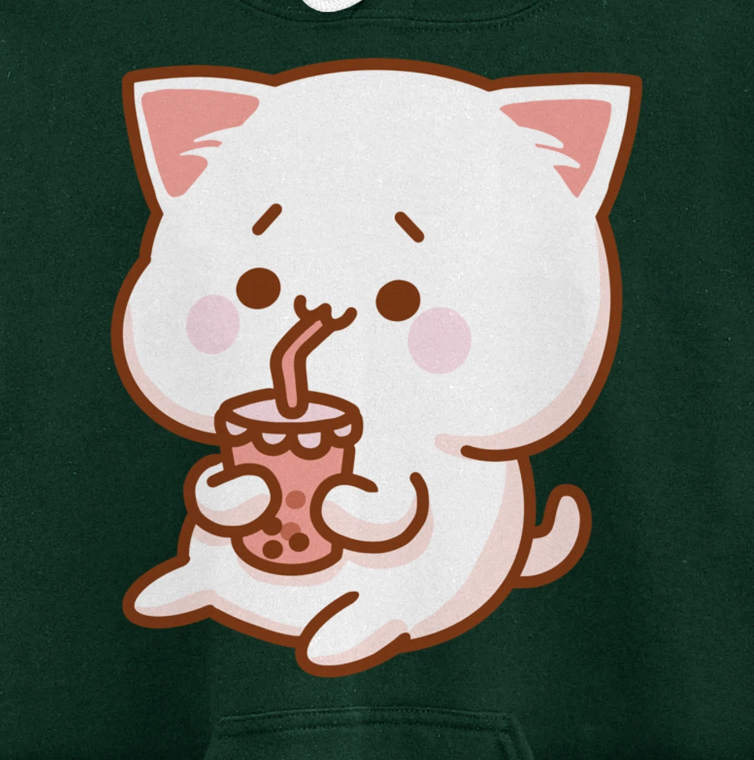 Kawaii Funny Japan Cat Boba Tea Japanese Anime Cat Pullover Hoodie