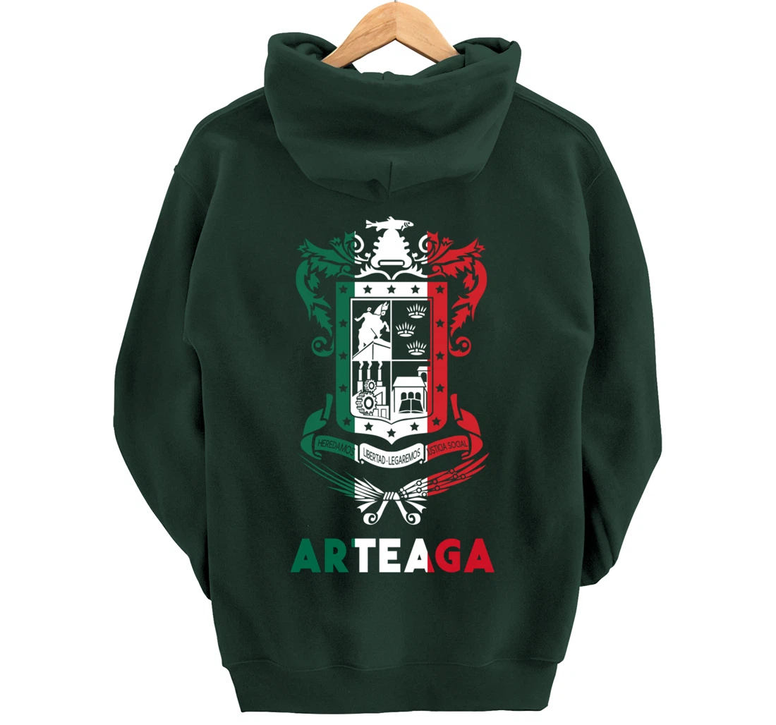Arteaga Michoacan Mexico Escudo Y Lema Arte Emblem Merch Pullover Hoodie