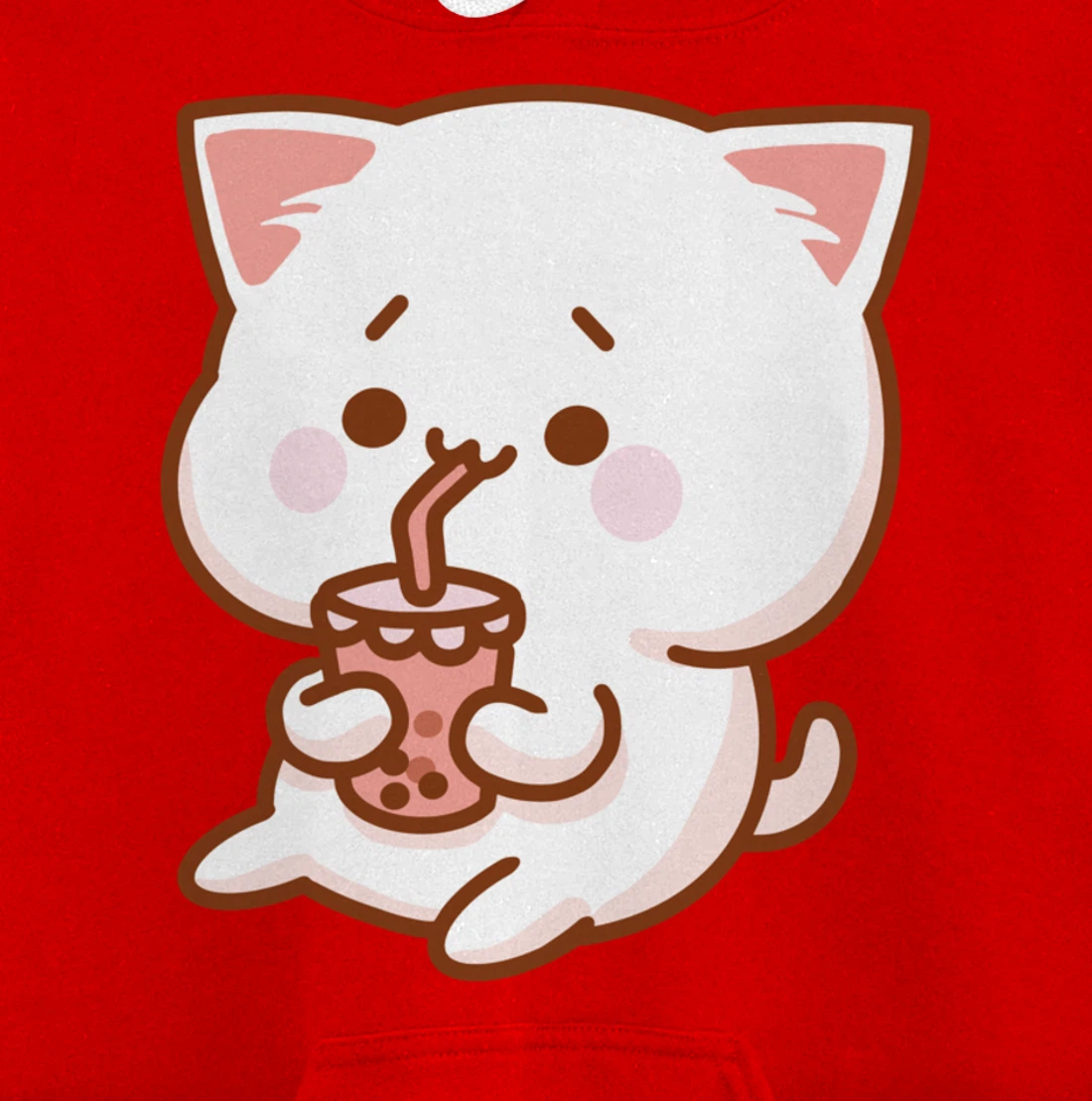 Kawaii Funny Japan Cat Boba Tea Japanese Anime Cat Pullover Hoodie