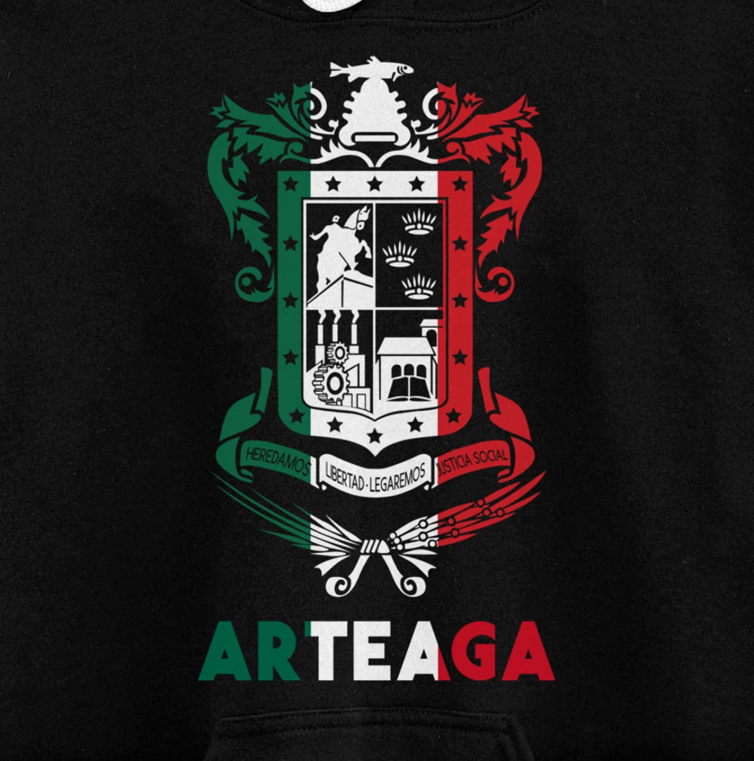 Arteaga Michoacan Mexico Escudo Y Lema Arte Emblem Merch Pullover Hoodie