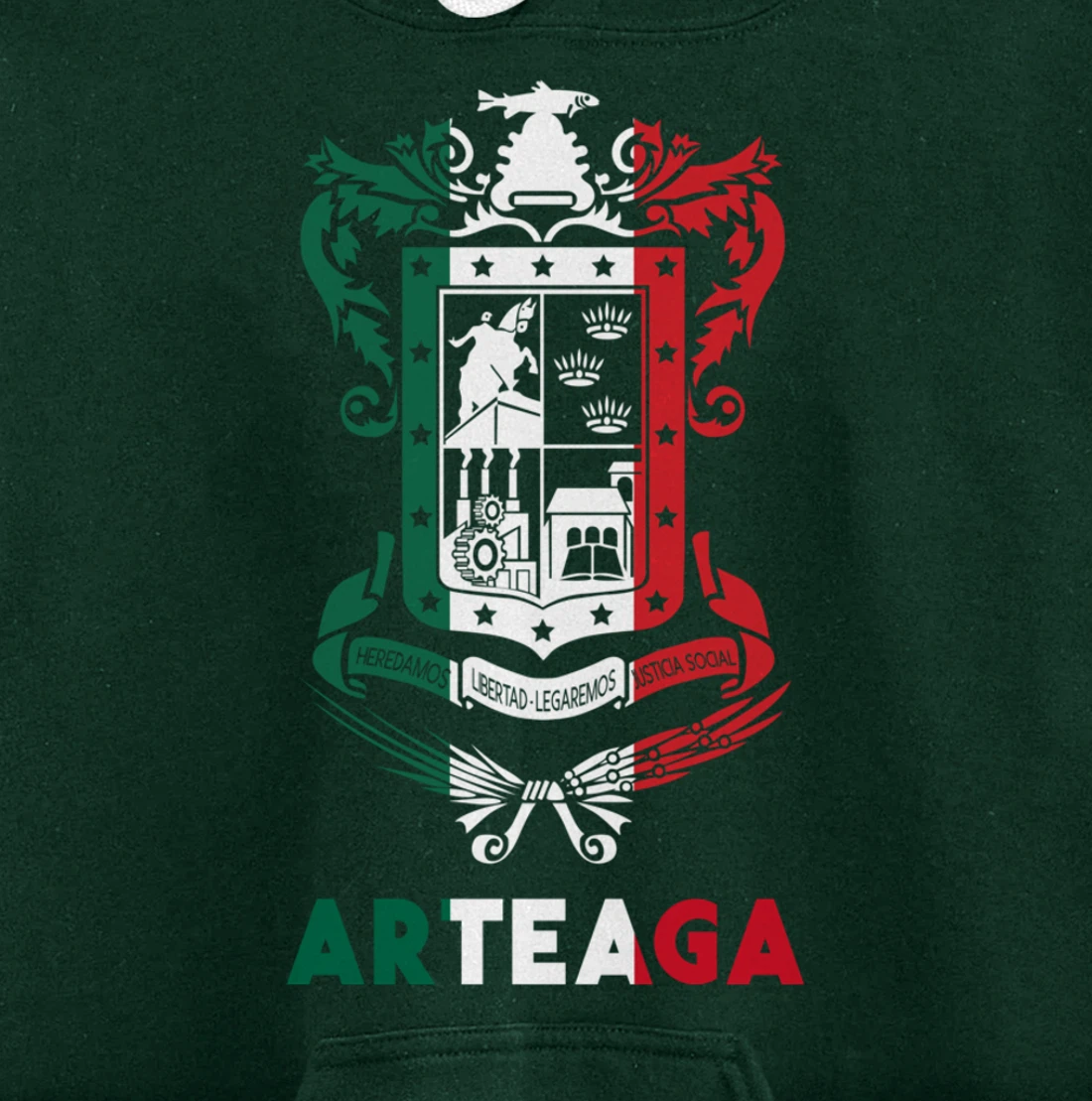 Arteaga Michoacan Mexico Escudo Y Lema Arte Emblem Merch Pullover Hoodie