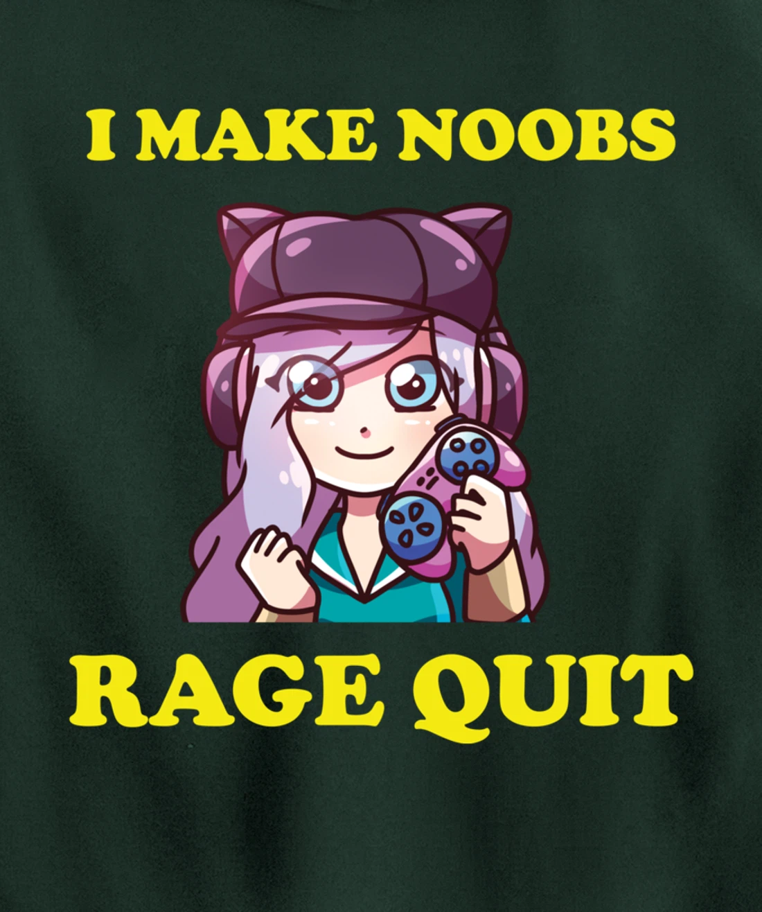 I Make Noobs Rage Quit Funny Boys Anime Girl Gamer Pullover Hoodie