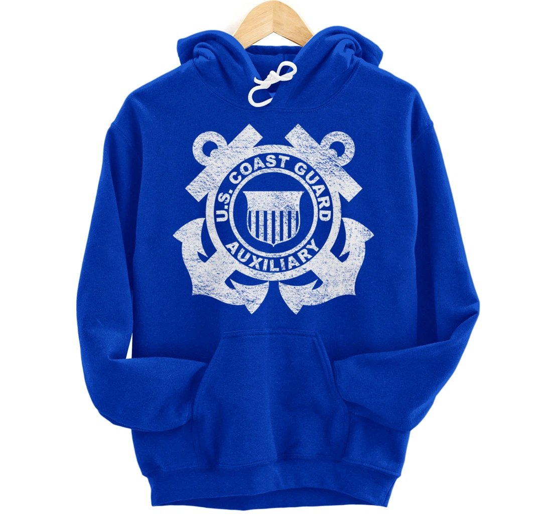 UNITED STATES COAST GUARD AUXILIARY USCG USCGA FLAG Pullover Hoodie