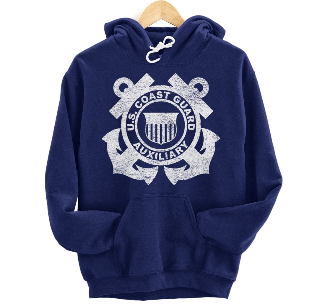 UNITED STATES COAST GUARD AUXILIARY USCG USCGA FLAG Pullover Hoodie