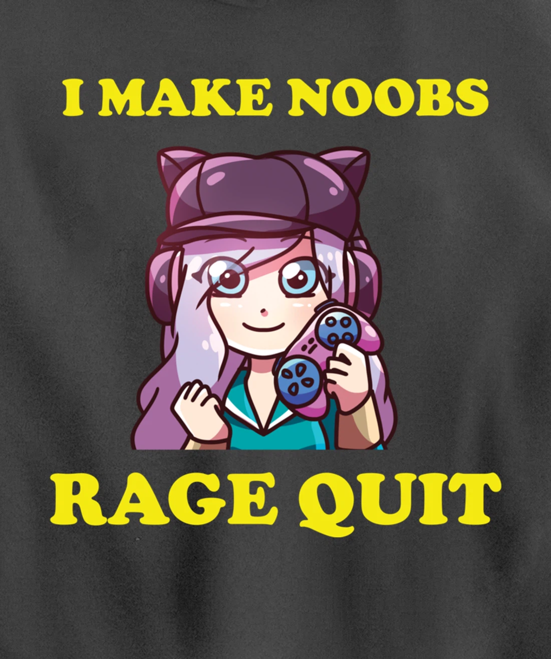 I Make Noobs Rage Quit Funny Boys Anime Girl Gamer Pullover Hoodie