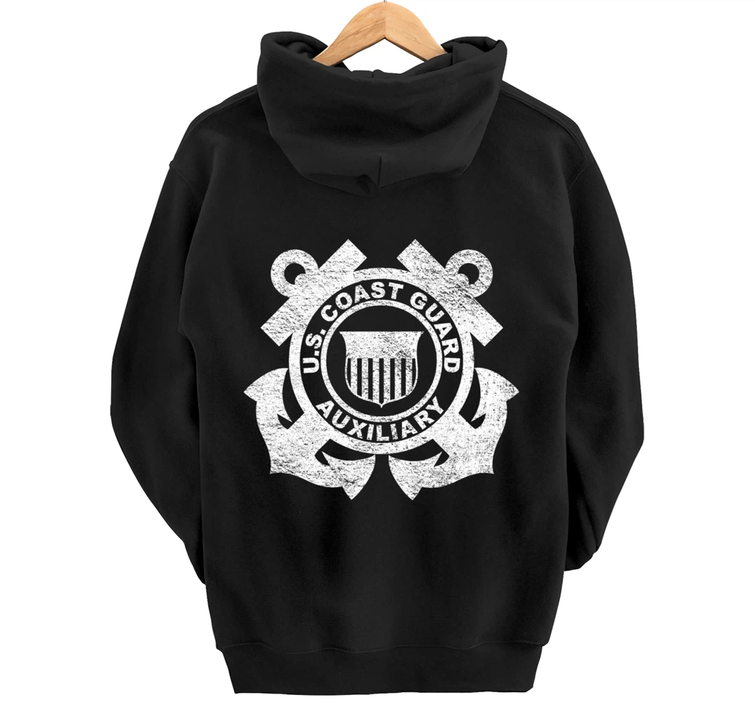 UNITED STATES COAST GUARD AUXILIARY USCG USCGA FLAG Pullover Hoodie