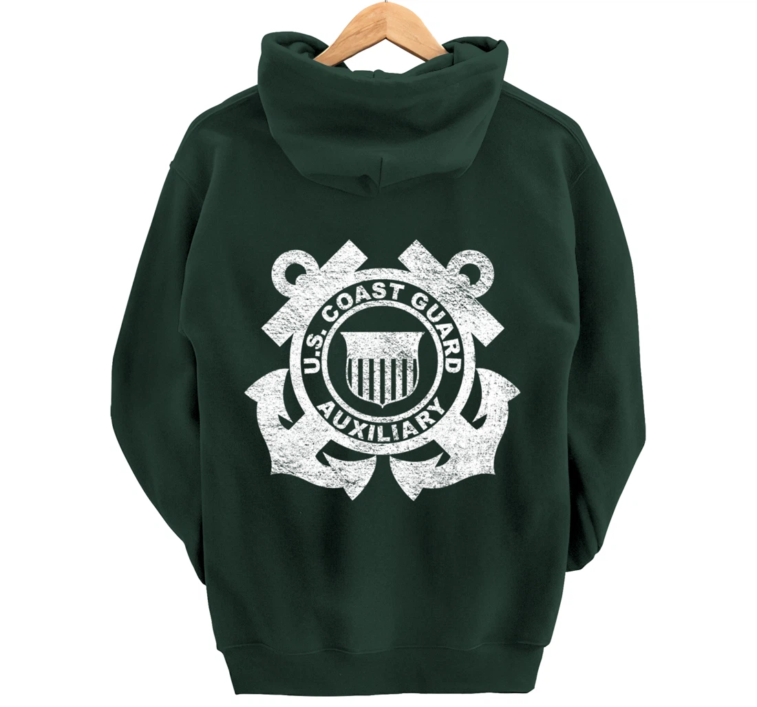 UNITED STATES COAST GUARD AUXILIARY USCG USCGA FLAG Pullover Hoodie
