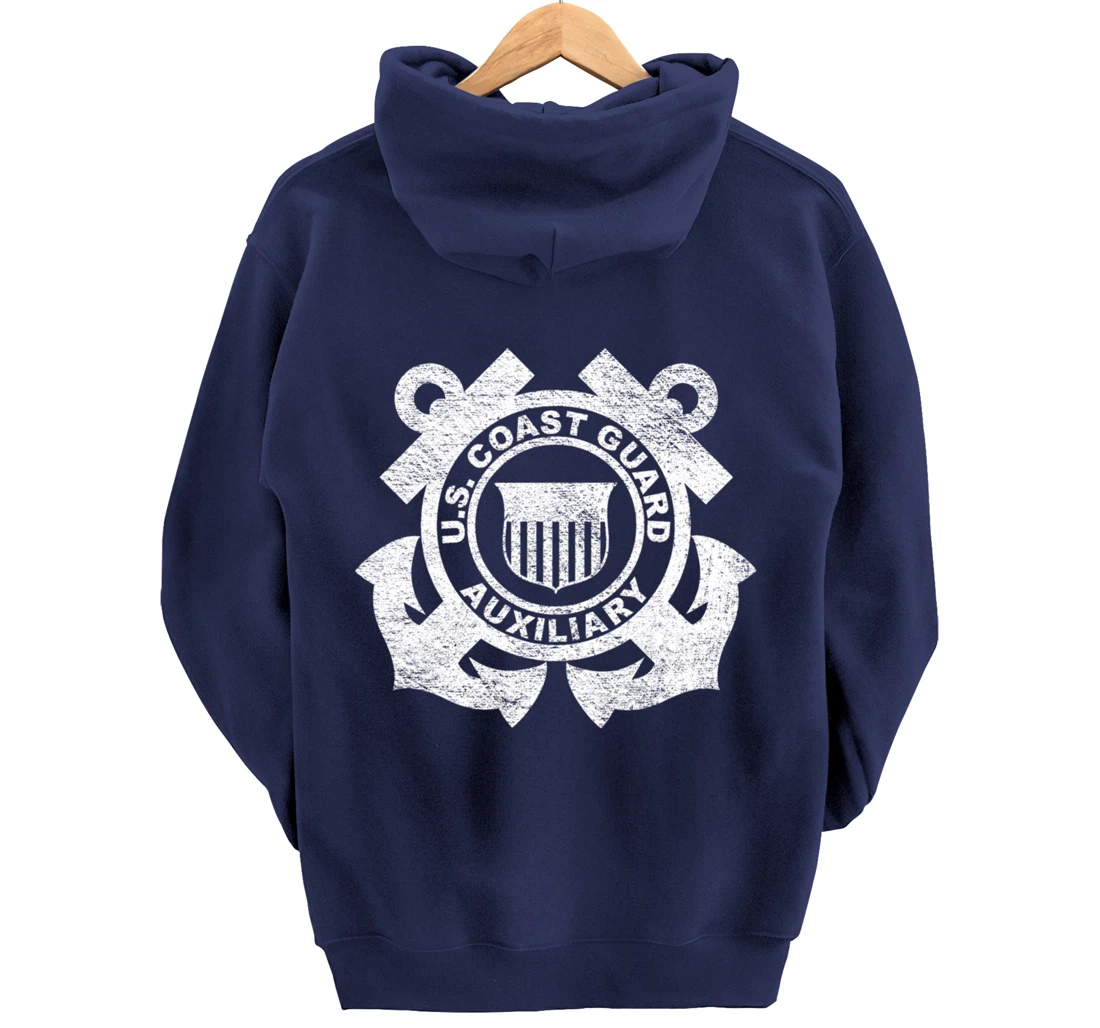 UNITED STATES COAST GUARD AUXILIARY USCG USCGA FLAG Pullover Hoodie